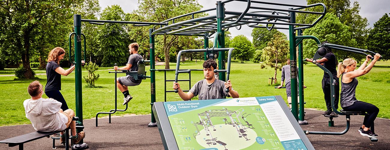 fresh air fitness big rig in use in park