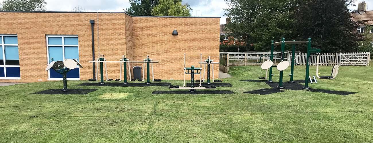 outdoor gym equipment at Shelley Primary School